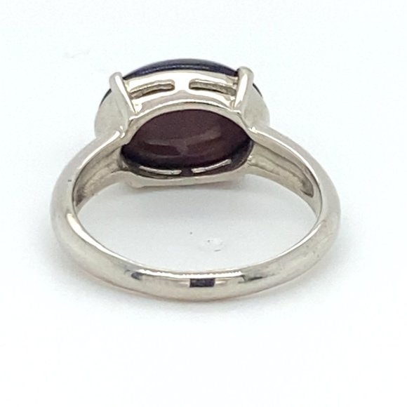 Blue Opal 2.90ct Platinum Solid Silver Ring - Picture 5 of 7